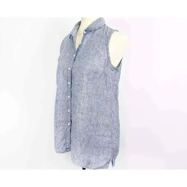 ✨Garnet Hill Easy Linen Button-Down Striped Sz 2 Tank✨ - Image 3