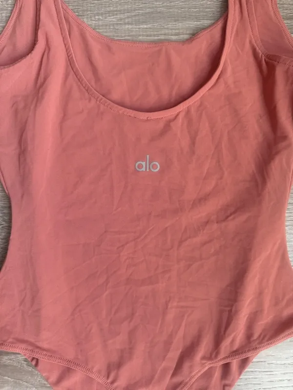Alo Mesh Sheer Illusion Bodysuit - Soft Terracotta - Image 10