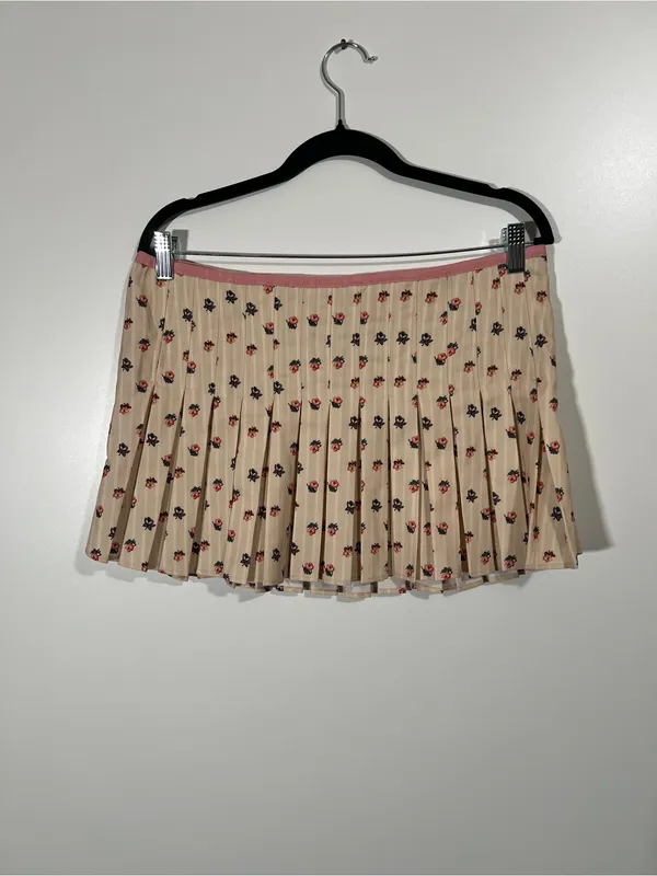 UO Pleated Mini Skirt Kimchi Blue Mumu Size Large Micro Floral - Image 4