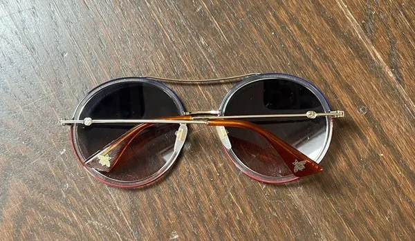 Gucci Brow Bar Round Sunglasses, 56mm - Image 3