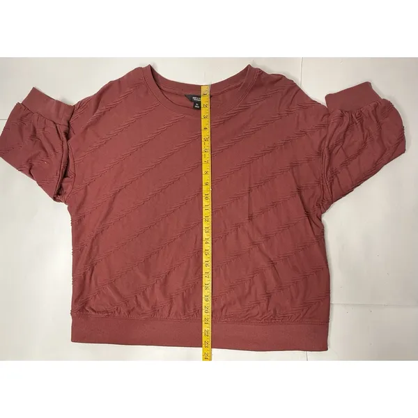 Simply Vera Top Women's Size XL Velvet Mauve Textured Career Sweatshirt‎ Comfort - Image 6