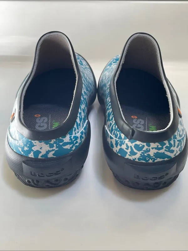 BOGS Bloom Women’s Patch Spot Blue White Black Rubber Slip - Image 7