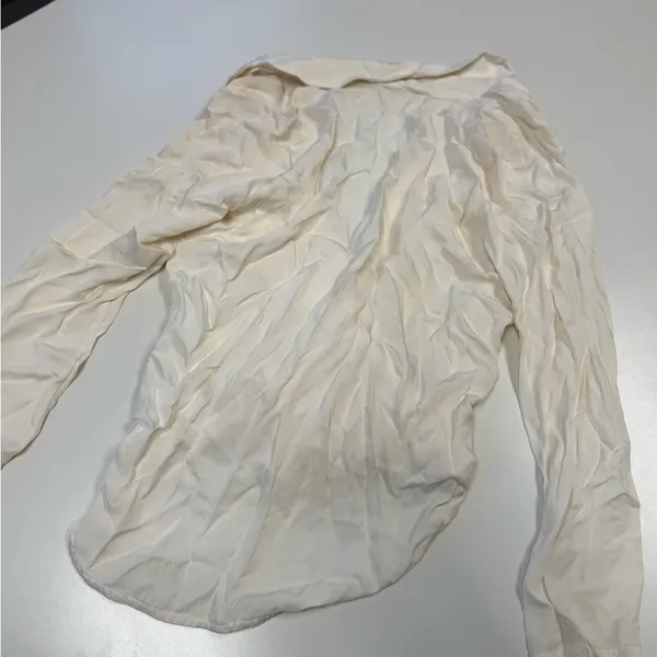 Theory Wrap-Front 100% Silk Long-Sleeve Blouse: Size Medium - Image 11