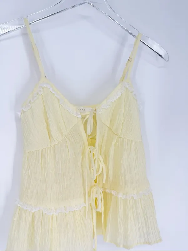 Lush Tie Front Tank‎ Top Women's XS Butter Coquette - Image 5
