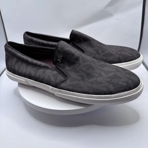Michael Kors MK Logo Slip On Sneakers Brown PVC Size 8M Women's Luxury Casual - Image 3