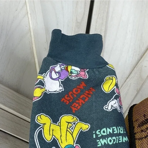 Disney‎ Mickey Mouse And Friends Crop Sweatshirt Gray Multi Medium - Image 6