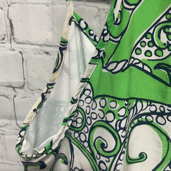 Lilly Pulitzer Green & White Paisley Dress Size XS - Image 11