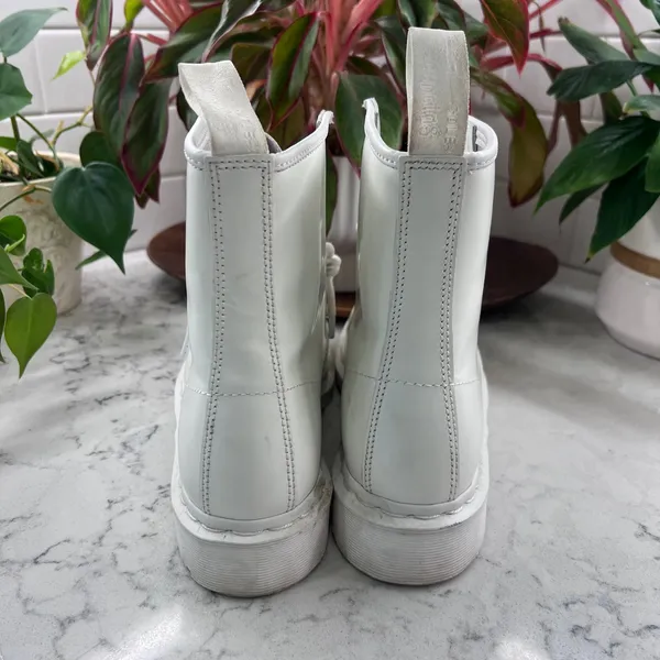 Dr. Martens 1460 Mono White Smooth Leather 8-Eye Combat Boots Womens 10 Mens 8 - Image 5