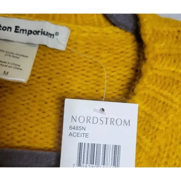NEW Cotton Emporium Women's Size Medium Mustard Yellow Rib Knit Sweater - Image 7