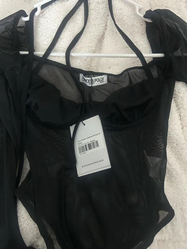 Princess Polly Sheer Black Bodysuit - Image 4