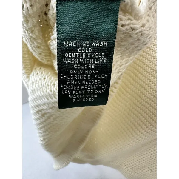 Lauren Ralph Lauren Crew Neck Pullover Knitted Sweater Woman's Size XL Cream.‎ - Image 8
