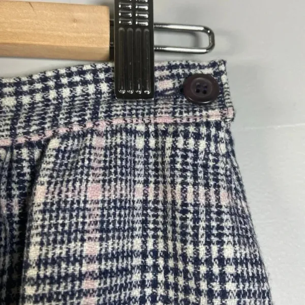 VINTAGE Pendleton Size 6 Wool Plaid Tartan‎ Midi Skirt USA Blue Tan A-line - Image 3
