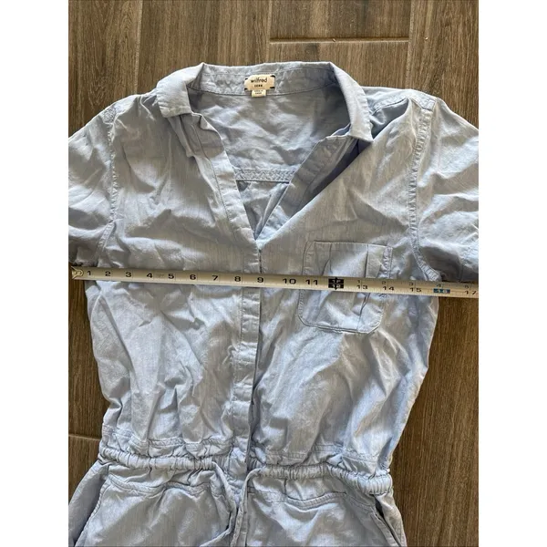 Wilfred Free Zero Blue Short Button Romper w/ Pockets - Image 4