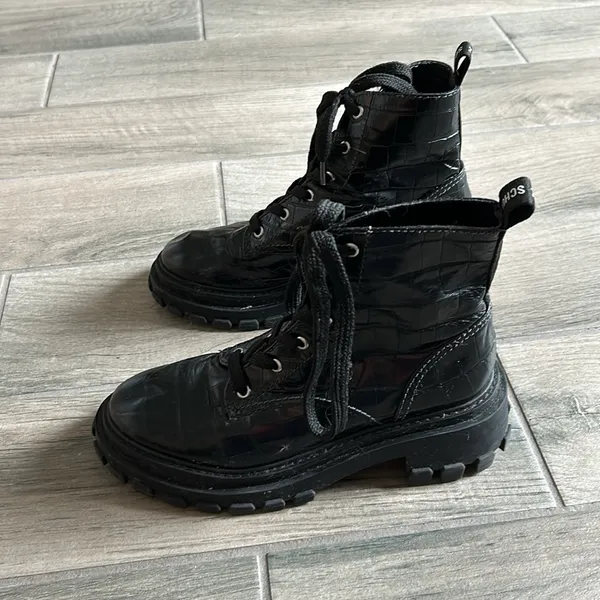 Schutz black croc combat boots - Image 4