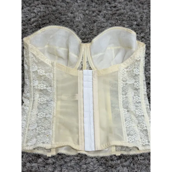 Dominique Women 8949 Lace Strapless Bridal Bustier Corset Bra Ivory Size 36DD - Image 5