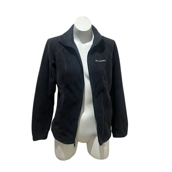 Columbia Women's Black Fleece Jacket Size M Full Zip Casual - Image 4