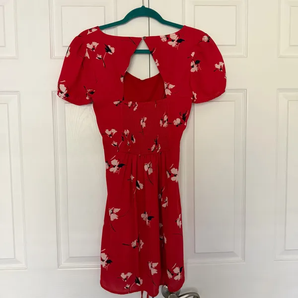 Abercrombie Red Floral Dress - Image 3