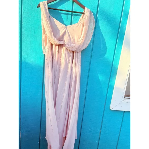 ASOS Beige Embellished Maxi Dress Draping Cowl Neck Evening Formal‎ - Image 9