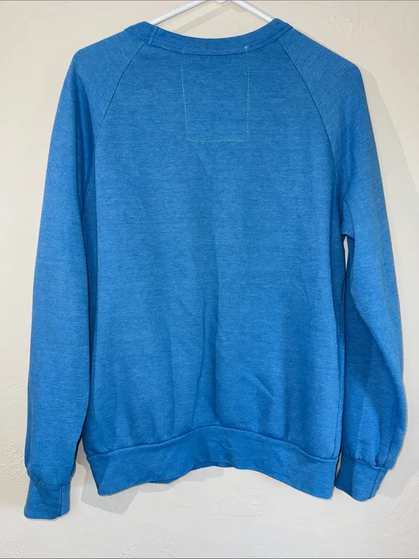Aviator Nation Blue Neon Stripe Crewneck Sweatshirt Size S - Image 3