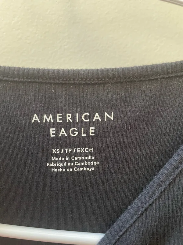Black American Eagle Tank Top XS Ribbed - Image 3