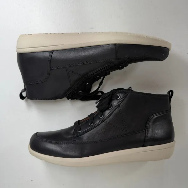 Vionic 9.5 Shawna High Top Sneaker Black Leather Weather Resistant Boot TVW5438 - Image 3