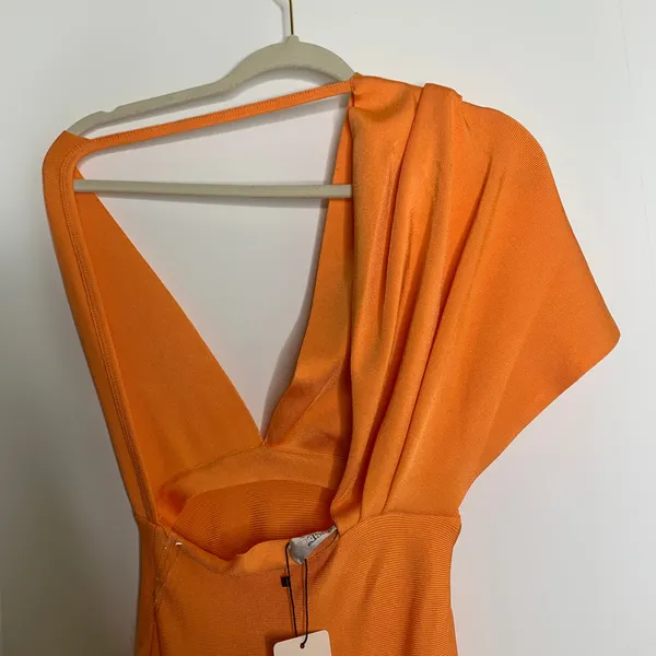 House of CB Clemence Maxi Orange Bandage Dress Womens Large - Image 12