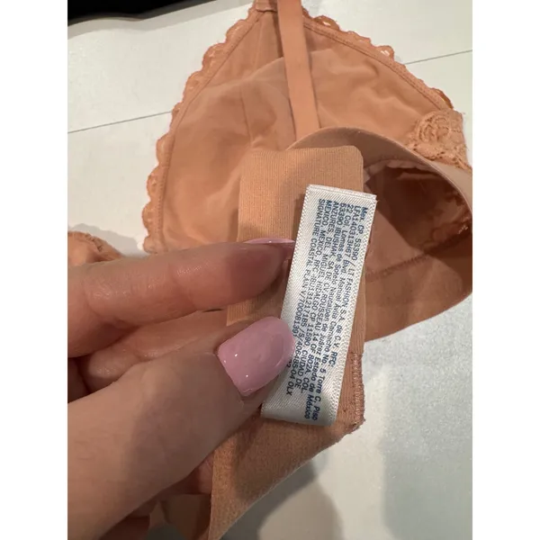 Old Navy Women Medium Lace‎ Trim Bralette Pink Peach Adjustable Strap - Image 5
