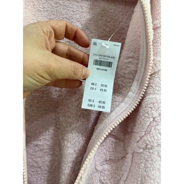 Gilly Hicks Pink Bow‎ Sherpa Full Zip Jacket Cozy Fleece Soft Girl Size M NWT - Image 7