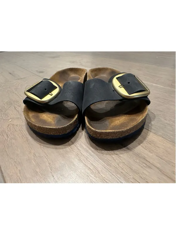 Birkenstock Madrid Big Gold Buckle Midnight Nubuck Nar - Navy - size 38 EU - Image 5