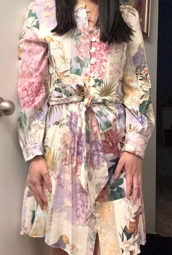 Floral Linen Dress - Image 2