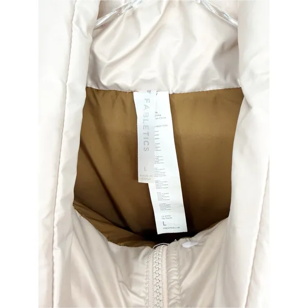 Fabletics Oversized Reversible Puffer Vest Women's Size L Pink Tan Gorpcore‎ - Image 8