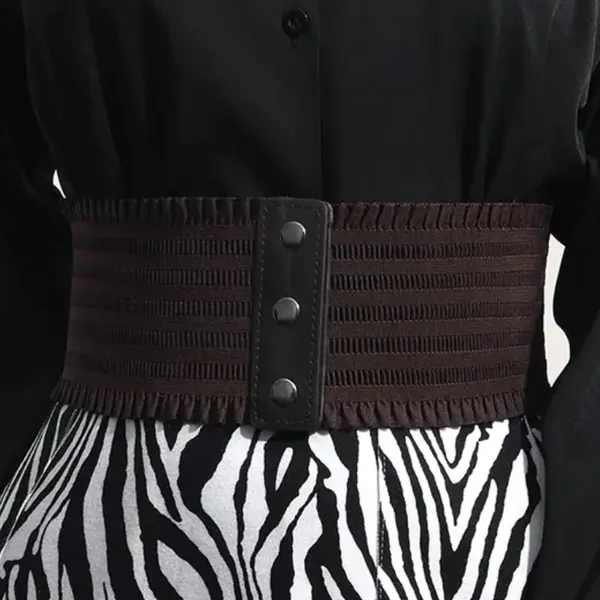Plus Size‎ Wide Waistband Elegant Elastic Belt Vintage Dress Coat Girdle Waspie - Image 13