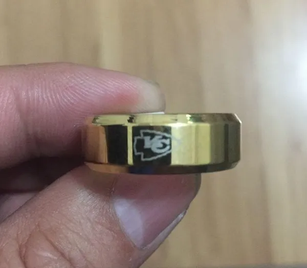 Gold Titanium Kansas City Chiefs Ring - Image 2