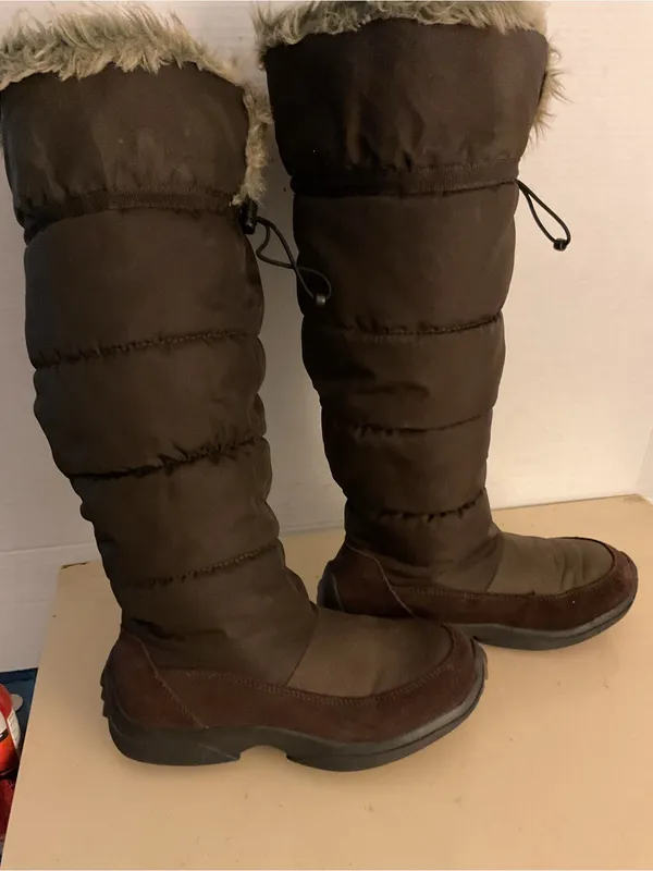 Cougar women Brown Tall non fur suede waterproof attract boots US 7 - Image 7