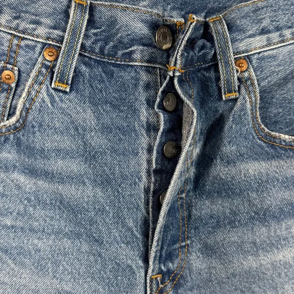Levi’s 501 SZ W30 Jean Shorts Button-Fly Distressed Hi-Rise Cuffed Hems Pockets - Image 2