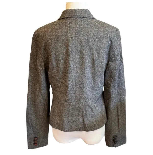 The Limited Tweed Wool Blazer Coat Black Brown M 8 10 Retro Preppy Menswear - Image 4