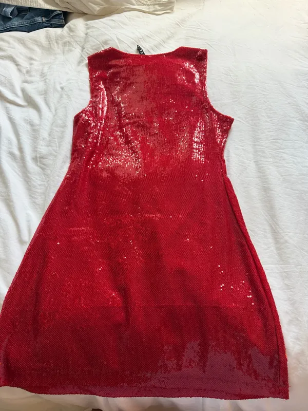 Motel Rocks red sparkle dress - Image 2