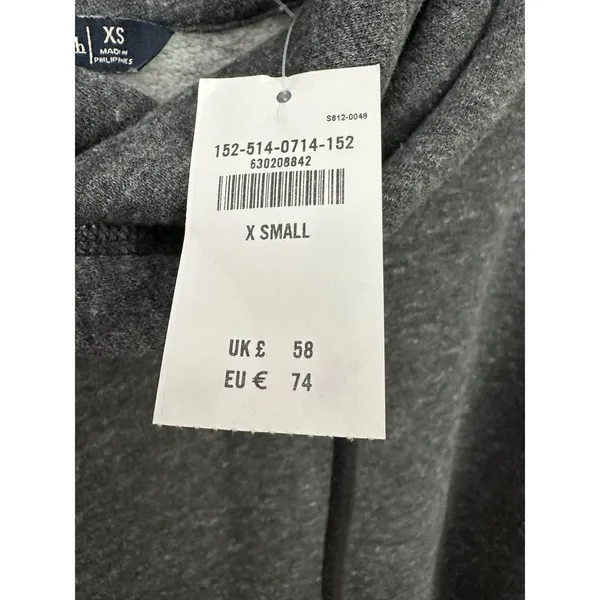 Abercrombie Fitch Hoodie Womens Sz XS Gray Long Sleeve Pullover‎ NWT #ST7-5 - Image 3