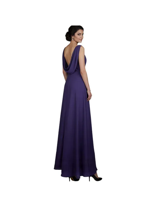Rhapsody Purple Sleeveless Formal Gown with Beaded Bodice – Size M - Image 2