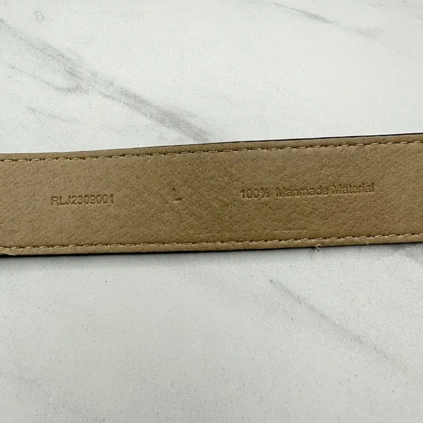 Studded Black Faux Leather Grommet Belt Womens Size Large (L) ✨ - Image 12