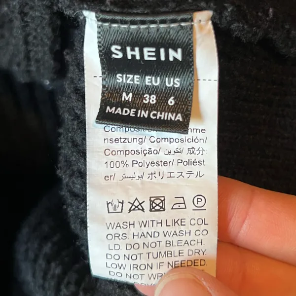 SHEIN Black Button-Up Knit Cardigan - Image 3