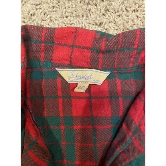 Womans Leveret‎ Christmas Plaid 2 piece Pajama Set XXL Cotton - Image 4