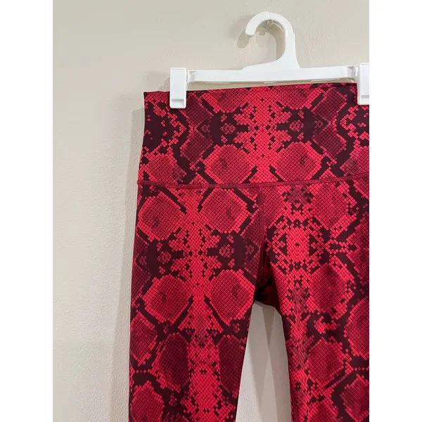 Lululemon Wunder Under Red Snake Print Yoga Gym Athletic Leggings Size 4‎ - Image 8
