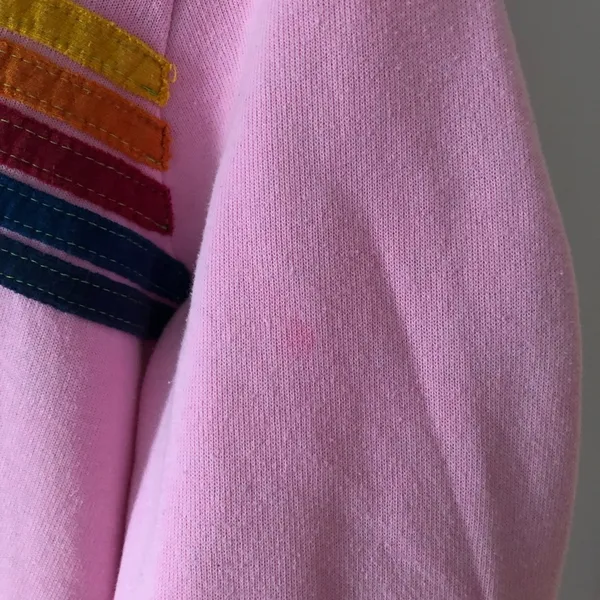 Aviator Nation 5 Stripe Hoodie in Heather Pink Rainbow Stripe Size Medium READ - Image 9