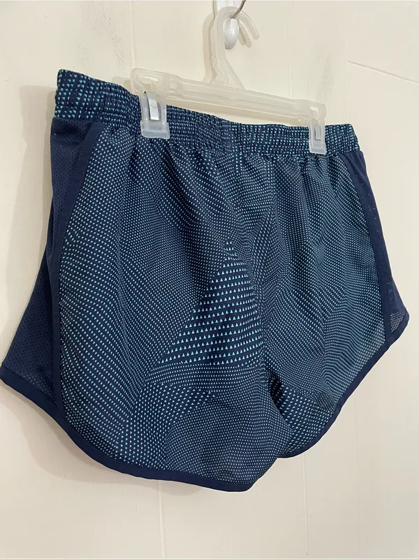 Under Armour Running Shorts Women’s Size M Navy Blue Pockets Brief Lined - Image 6