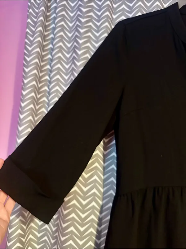 Quince | Fluid Crepe Shirt Dress in Black, XS - Image 7