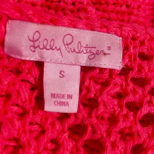 Lilly Pulitzer Women Crochet Tunic Top S Fringe Hem Pink Boho‎ Festival Resort - Image 6