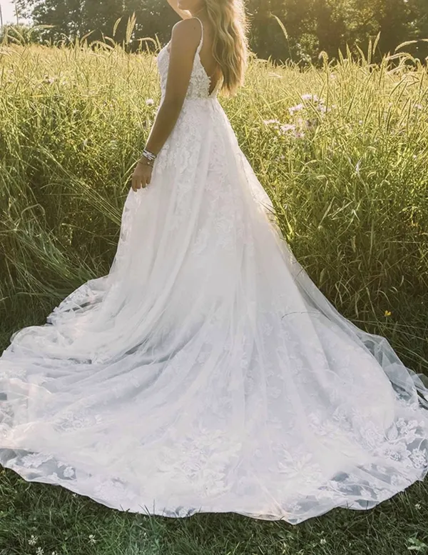 Wedding Dress White Size 8 - Image 3