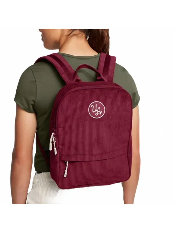 Under Armour Corduroy Backpack Small Detachable Pouch Cardinal Red Women's 10L - Image 5