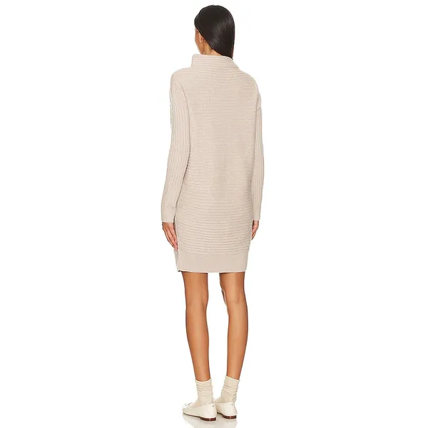 Hatch The Kendall Merino Wool Maternity Long Sleeve Sweater Dress in Oat Melange - Image 2